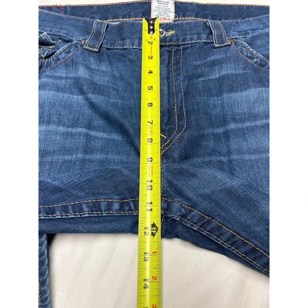 VTG True Religion‎ Ricky Straight Leg Jeans Mens 42X34 Medium Wash Blue Made USA